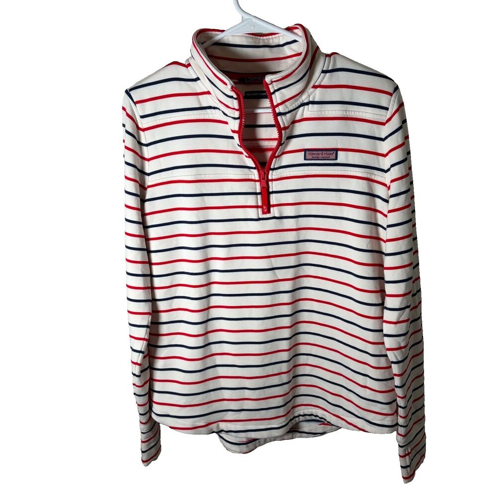 Vineyard Vines Sweatshirt Women's Medium The Shep Shirt Striped 1/4 Zip